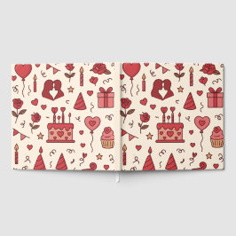 Romantic Celebration Doodle Pattern Gastenboek