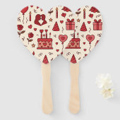 Romantic Celebration Doodle Pattern Handwaaier (Voorkant en achterkant)