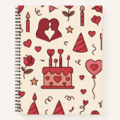 Romantic Celebration Doodle Pattern Notitieboek (Voorkant)