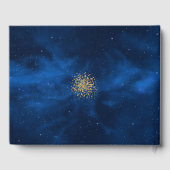 Romantic Celestial Blue met Gold Confetti Gastenboek (Achterkant)