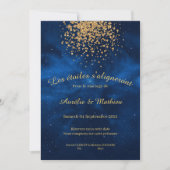 Romantic Celestial Modern Blue Night Sky Save The Date (Voorkant)