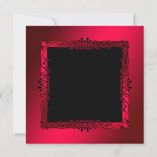 Romantic Cerise Decorative Framed 50th Birthday Kaart (Achterkant)