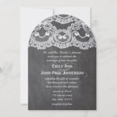 Romantic Chalkboard en Lace Elegant Wedding Kaart (Voorkant)