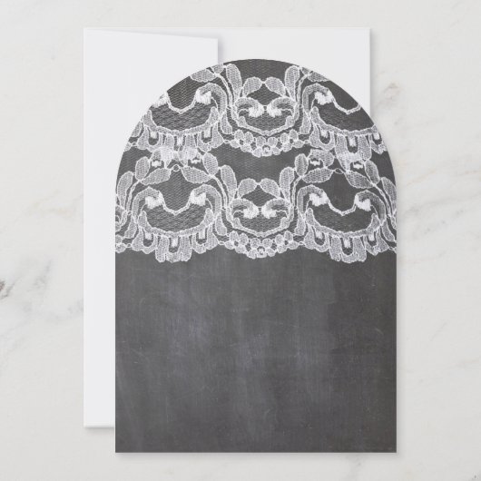 Romantic Chalkboard en Lace Elegant Wedding Kaart (Achterkant)
