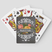 Romantic Chalkboard  Garland Floral Rozen Pokerkaarten (Achterkant)