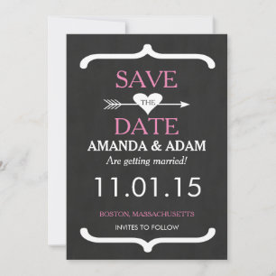 Romantic Chalkboard Save the Date Briefkaart