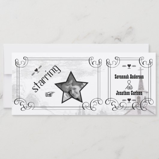 Romantic Chapel Country Road Ticket Weddenschap Kaart (Achterkant)