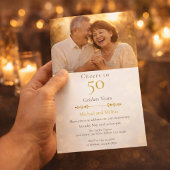 Romantic Cheers to 50 Years Gold Kaart