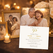 Romantic Cheers to 50 Years Gold Kaart
