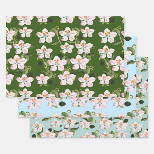 Romantic cherry blossom garden inpakpapier vel (Set)