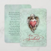 Romantic Cherub met hart en Sonnet (Voorkant / Achterkant)