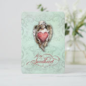 Romantic Cherub met hart en Sonnet (Staand voorkant)