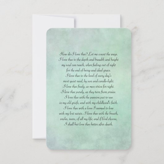  Romantic Cherub met hart en Sonnet (Achterkant)