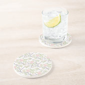 Romantic Chic Blush Pink Flowers Zandsteen Onderzetter (Zijkant)