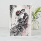 Romantic Chic Charming Gothic Couple Wedding  Save The Date (Staand voorkant)