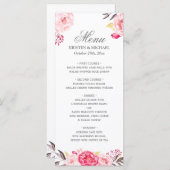 Romantic Chic Floral Wedding Menu Sjabloon (Voorkant / Achterkant)