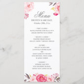 Romantic Chic Floral Wedding Menu Sjabloon (Voorkant)