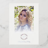 Romantic Chic Floral Wreath Photo Bridal Shower Folie Uitnodiging (Voorkant)