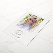 Romantic Chic Floral Wreath Photo Bridal Shower Folie Uitnodiging (Gedraaid)