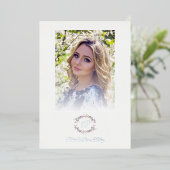 Romantic Chic Floral Wreath Photo Bridal Shower Folie Uitnodiging (Staand Voorkant)