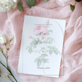 Romantic Chic French Rose Botanical Wedding Acryl Uitnodigingen