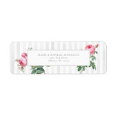 Romantic Chic French Rose Botanical Wedding Etiket (Voorkant)