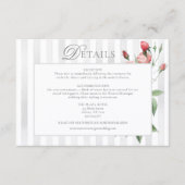 Romantic Chic French Rose Botanical Wedding Informatiekaartje (Voorkant)