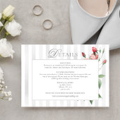 Romantic Chic French Rose Botanical Wedding Informatiekaartje