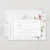Romantic Chic French Rose Botanical Wedding RSVP Kaartje (Voorkant)
