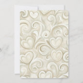Romantic Chic Heart Swirls Bridal Shower Kaart (Achterkant)