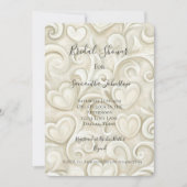 Romantic Chic Heart Swirls Bridal Shower Kaart (Voorkant)