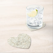 Romantic Chic Heart Swirls Bridal Shower Kartonnen Onderzetters (Insitu)