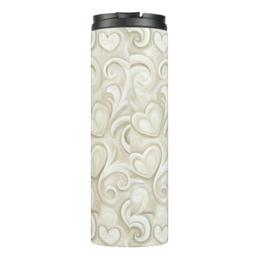 Romantic Chic Heart Swirls  Thermosbeker (Achterkant)