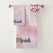 Romantic chic luxe red lips bad handdoek (Insitu)