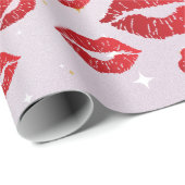 Romantic chic luxe red lips cadeaupapier (Rol Hoek)