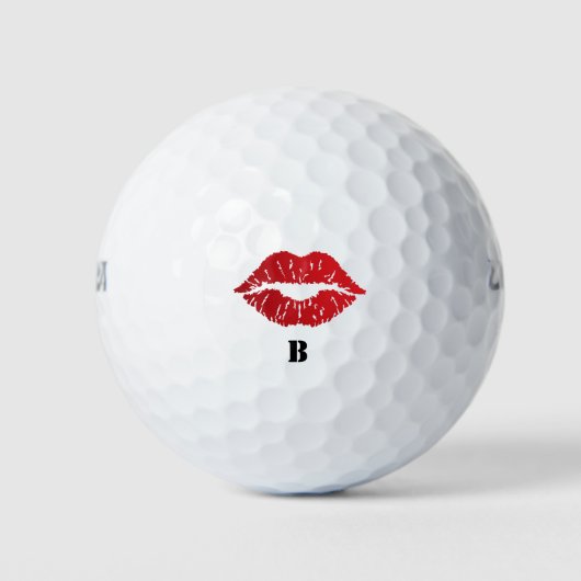 Romantic chic luxe red lips golfballen (Voorkant)
