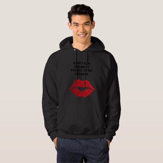 Romantic chic luxe red lips hoodie (Voorkant volledig)