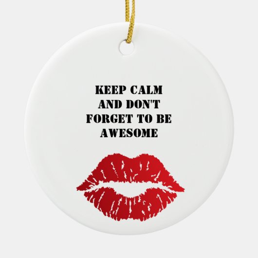 Romantic chic luxe red lips keramisch ornament (Voorkant)
