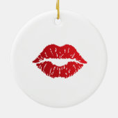 Romantic chic luxe red lips keramisch ornament (Achterkant)