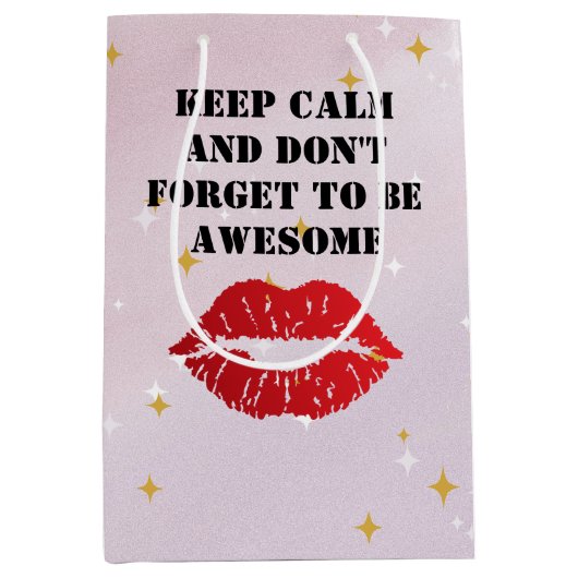 Romantic chic luxe red lips medium cadeauzakje (Voorkant)