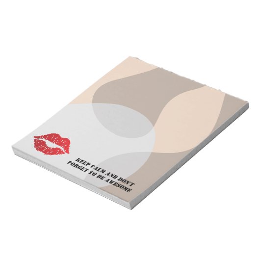 Romantic chic luxe red lips notitieblok (Linkerzijde)