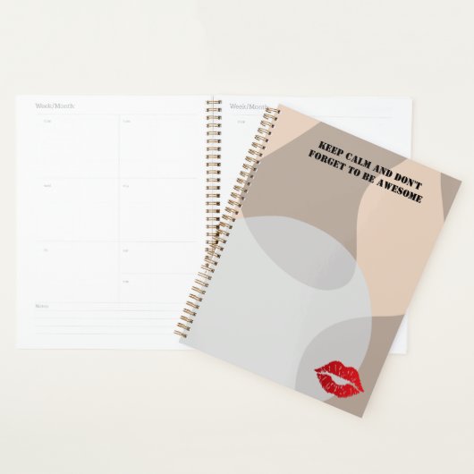 Romantic chic luxe red lips planner (Display)