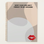 Romantic chic luxe red lips planner (Voorkant)