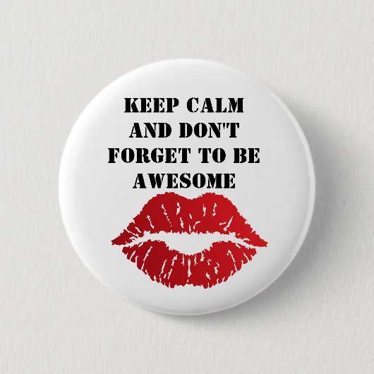 Romantic chic luxe red lips ronde button 5,7 cm (Voorkant)