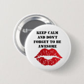 Romantic chic luxe red lips ronde button 5,7 cm (Voorkant /achterkant)