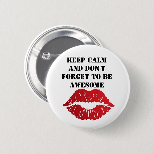 Romantic chic luxe red lips ronde button 5,7 cm (Voorkant /achterkant)
