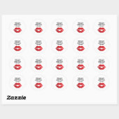 Romantic chic luxe red lips ronde sticker (Vel)