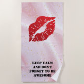 Romantic chic luxe red lips strandlaken (Voorkant)