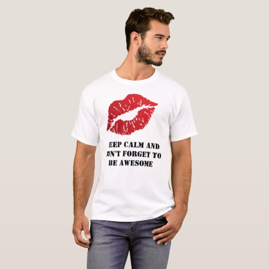 Romantic chic luxe red lips t-shirt (Voorkant volledig)