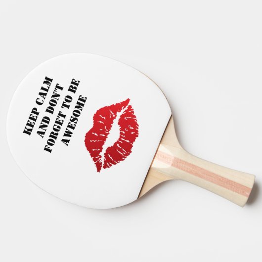 Romantic chic luxe red lips tafeltennisbatje (Zijkant)